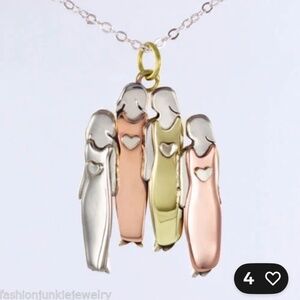 Mina & Oly Four Sister Girlfriend Friendship Necklace